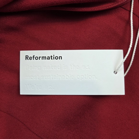 Reformation Lawrence Crimson High Slit One Shoulder Midi Dress Size 8 Sexy NEW - Picture 6 of 13